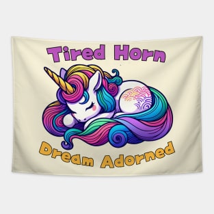 Tired unicorn Tapestry