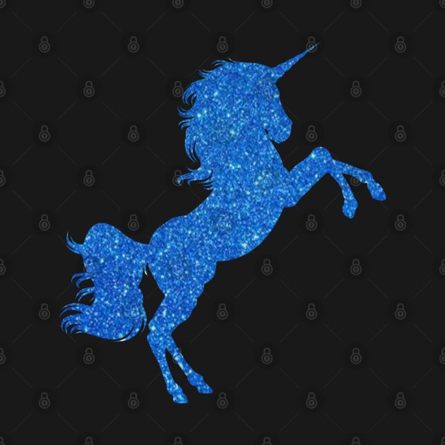 Bright Blue Faux Glitter Unicorn by Felicity-K