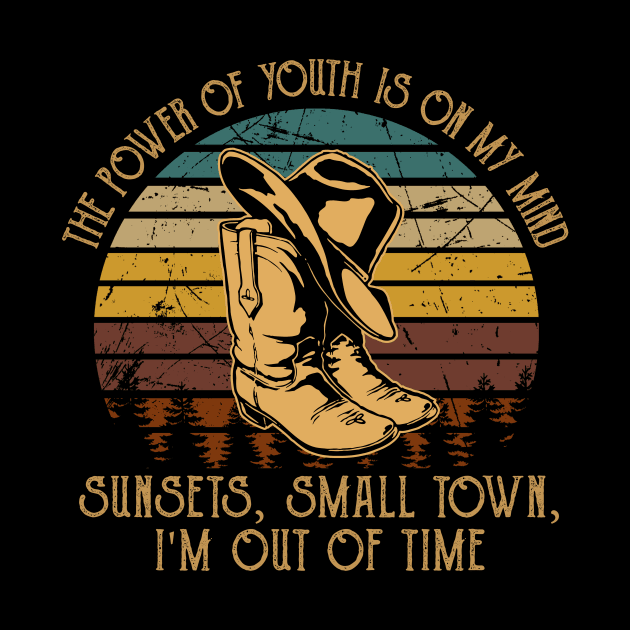 The Power Of Youth Is On My Mind Sunsets, Small Town, I'm Out Of Time Music Whiskey Cups by GodeleineBesnard