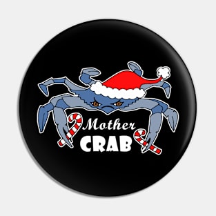 Christmas Mother Blue Crab Matching Family Holiday Picture Pin