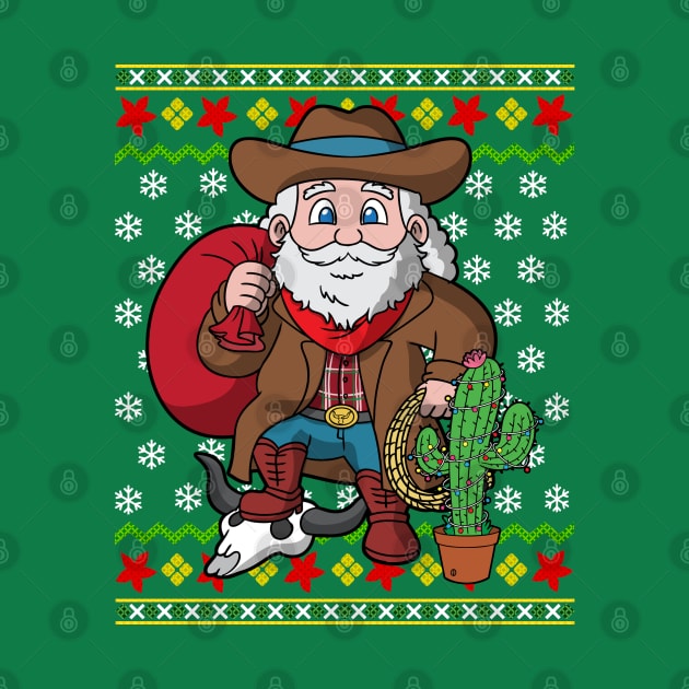 Western Cowboy Santa Claus Christmas by E