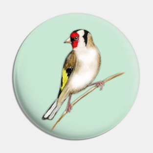 Goldfinch watercolor Pin