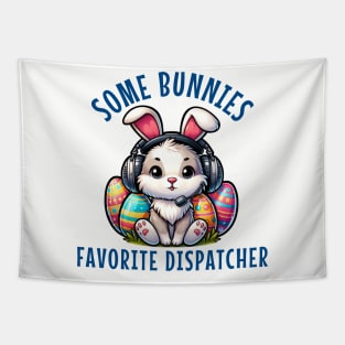Some Bunnies Favorite Dispatcher Easter Thin Gold Line 911 First Responder Gift for Dispatch Operator Tapestry