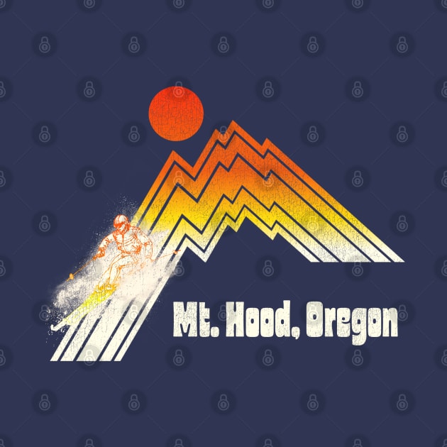 Mt Hood Oregon 70s/80s Retro Souvenir Style Skiing by darklordpug