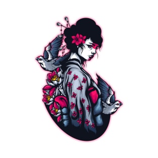 Japanese Geisha Design T-Shirt