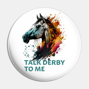 Horse Racing Sports Racetrack Lover Paint Splash Pin