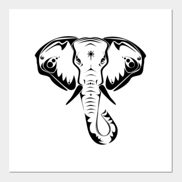 Elephant Head Portrait Elephant Posters And Art Prints Teepublic Uk