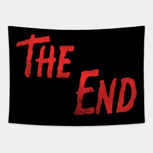 THE END - Retro Horror Movie End Credits Tapestry