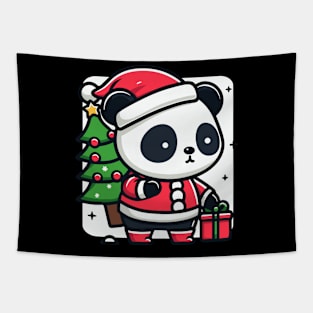 Cute christmas panda Tapestry