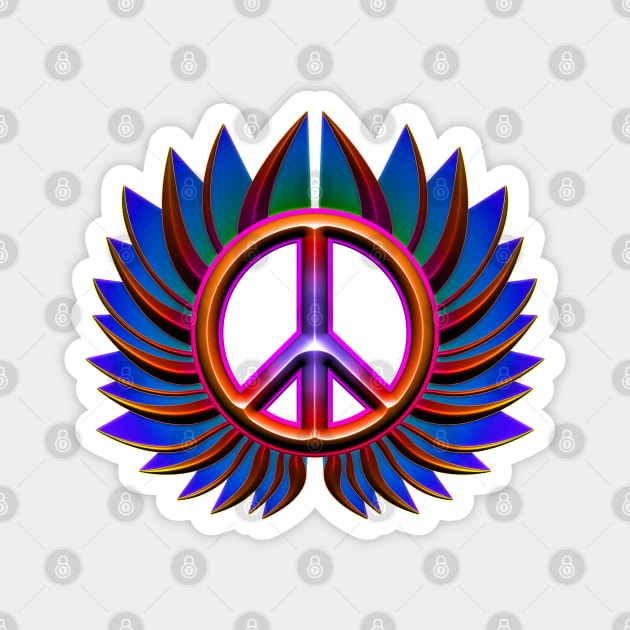 peace sign flower Magnet by DrewskiDesignz