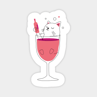 Cat Wine Magnet