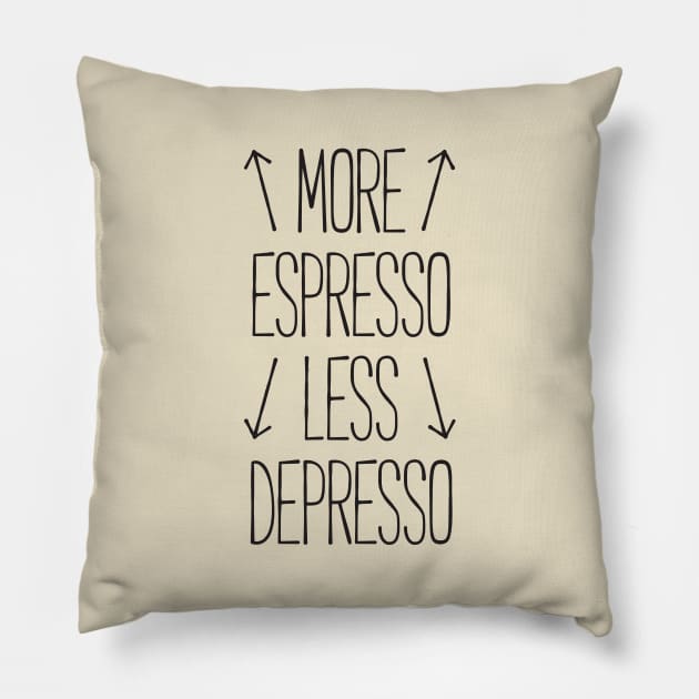 more espresso less depresso Pillow by RedYolk