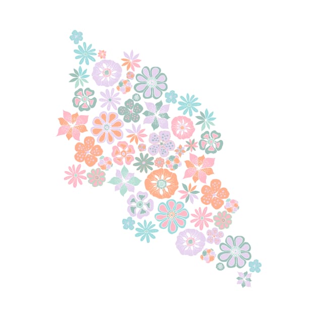 Spring Bloom: A Pastel Floral Pattern Illustration by cesartorresart