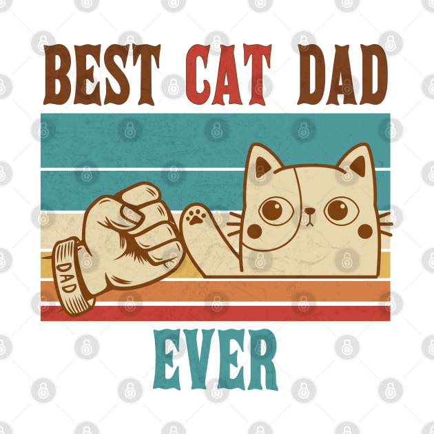 Best Cat Dad Ever Vintage Fist Bump by Clawmarks