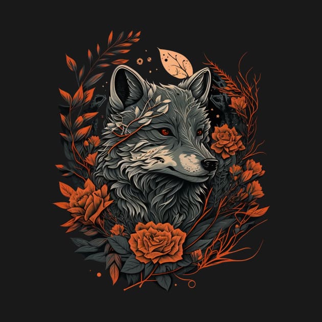 Cute Floral Wolf by Wintrly