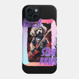 "Rock Star Dog: Rocker Canine with Electric Guitar" Phone Case