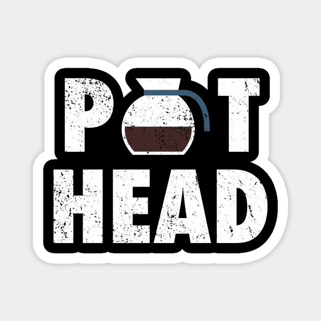 Pot Head Coffee Pot Caffeine Vintage Coffee lovers Magnet by Bluebird Moon