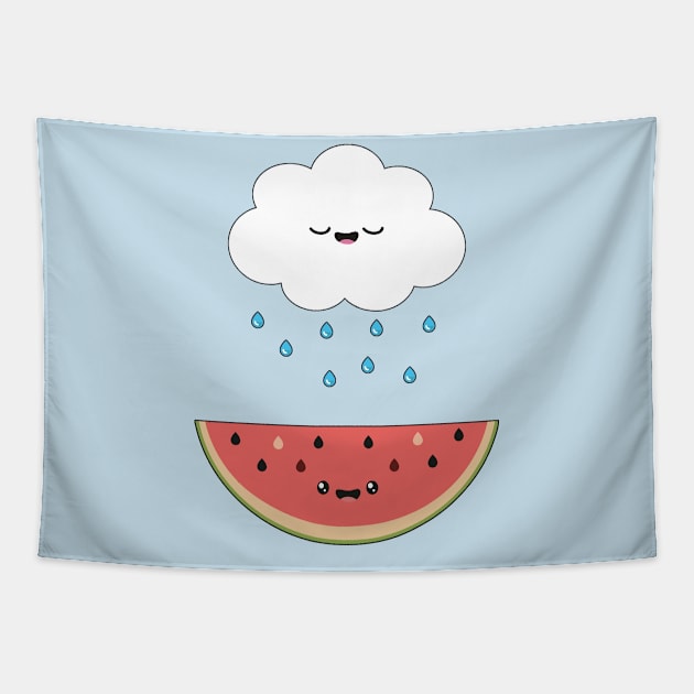 Rainy Cloud & Watermelon Tapestry by rodrigo_cs