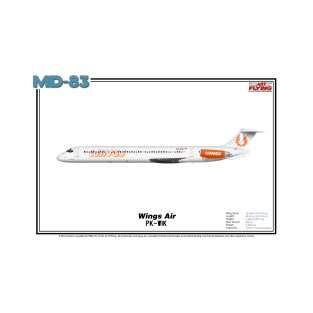 McDonnell Douglas MD-83 - Wings Air (Art Print) T-Shirt