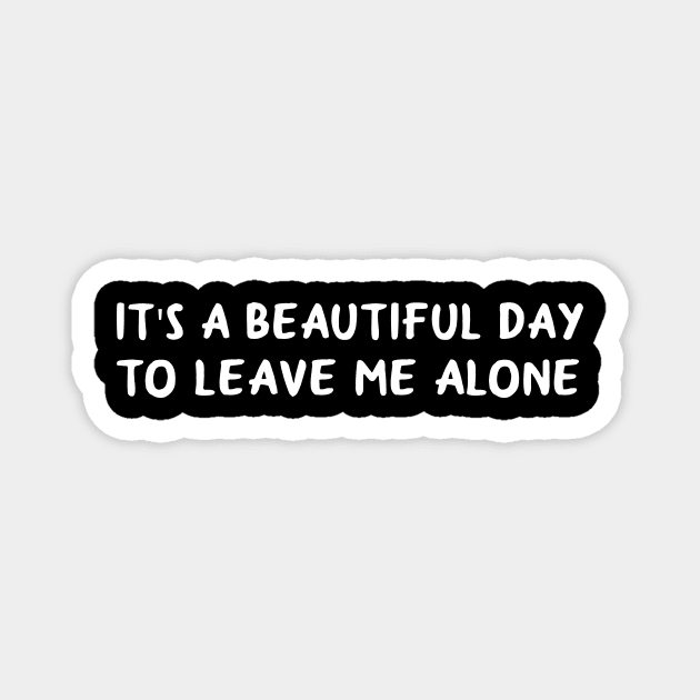 It's A Beautiful Day To Leave Me Alone Magnet by HollyDuck