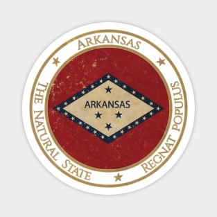 Vintage Arkansas State USA United States of America American Flag Magnet