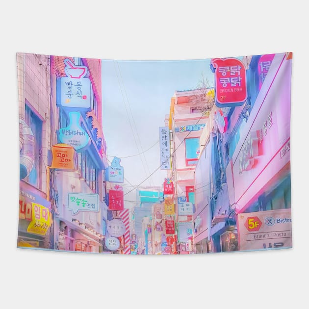 Anime Seoul (Soft Edition) Tapestry by Caline Design