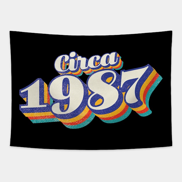 1987 Birthday! Tapestry by Vin Zzep