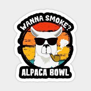 Wanna smoke alpaca bowl vintage sunset Magnet