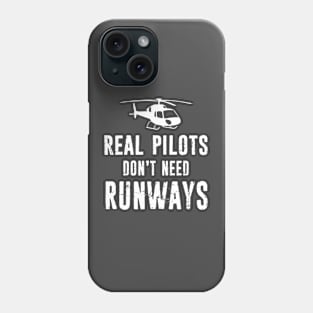 Funny Helicopter Pilot Real Pilot Runway Distressed Style Design Phone Case