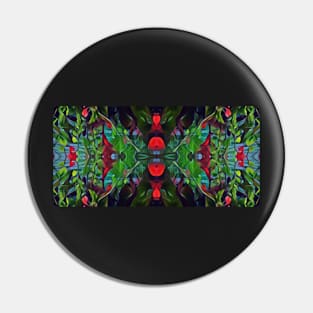 Red and green flower design Pin