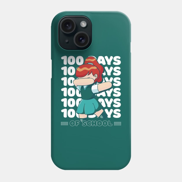 100 Days of school typography featuring a Dabbing girl #2 Phone Case by XYDstore