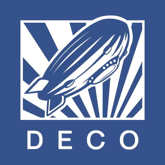 Art Deco Style zeppelin. Minimal, stylized design by croquis design