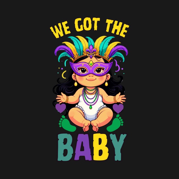 We Got The Baby Pregnancy Announcement Funny Mardi Gras by Figurely creative