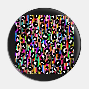 Cheetah Print on Multicolor Stripes Pin