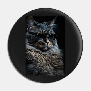 Cool cat portrait looking out in the distance with sun glasses Pin