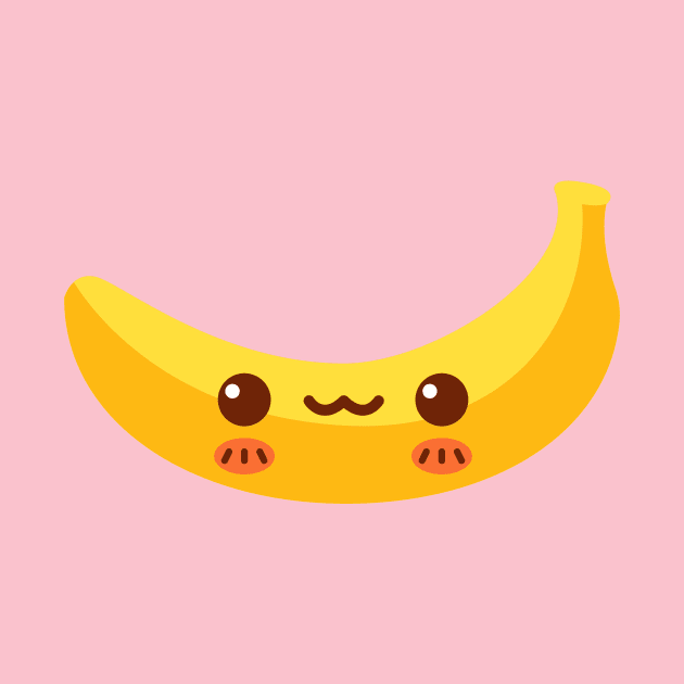 Blushing Kawaii Banana by InkyArt