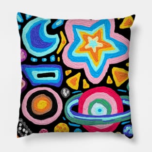 galaxy, universe, cosmos pattern, oil painting Pillow