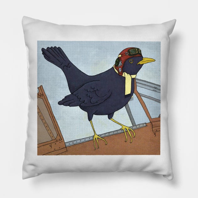 Blackbird aviator Pillow by jurjenbertens