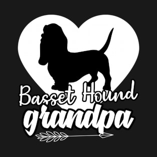 Proud Basset Hound Grandpa Heart Arrow Father's Day T-Shirt