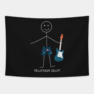 Funny Mens Bass Guitar Guy Tapestry