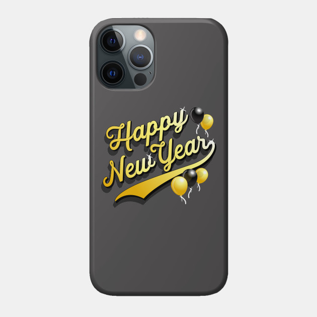 Happy New Year with Black and Gold Balloons Party Favors - Happy New Year - Phone Case