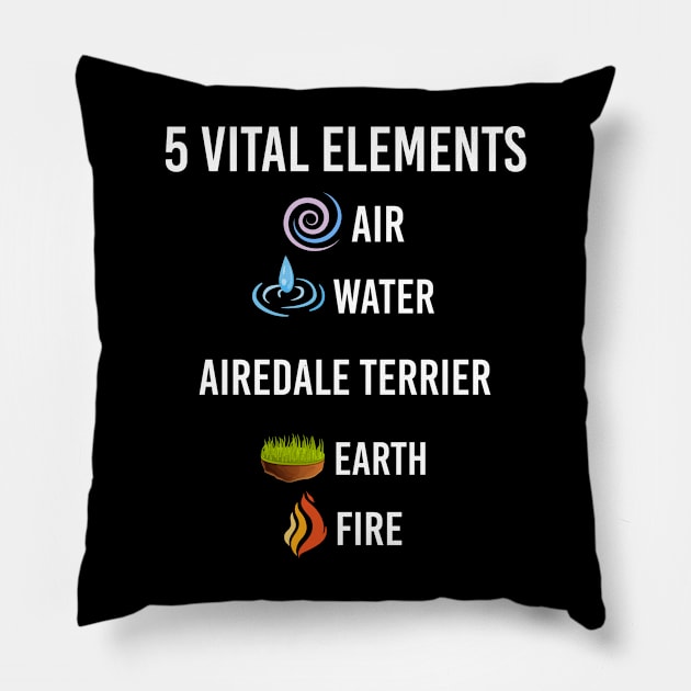 5 Elements Airedale Terrier Pillow by blakelan128