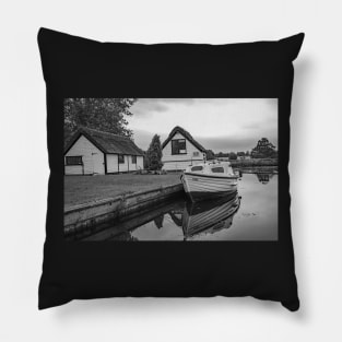 Boat and boat house on the River Bure Pillow