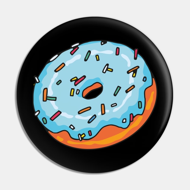 Blue Glazed Donut Pin by okpinsArtDesign