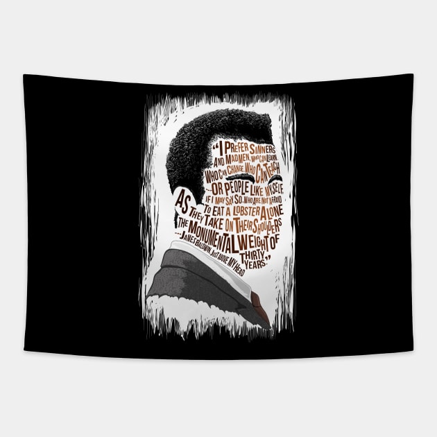 James Baldwin Tapestry by NateJonesDesign