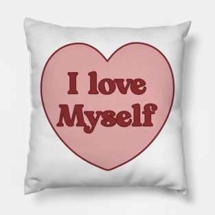I love myself heart aesthetic dollette coquette pink red Pillow