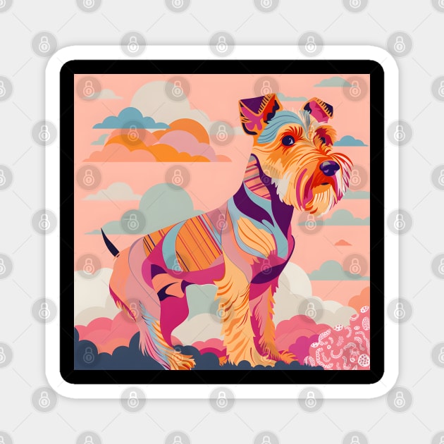 Welsh Terrier in 70's Magnet by NatashaCuteShop