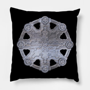 Dharma Wheel - Dharmachakra Metalic embossed Pillow