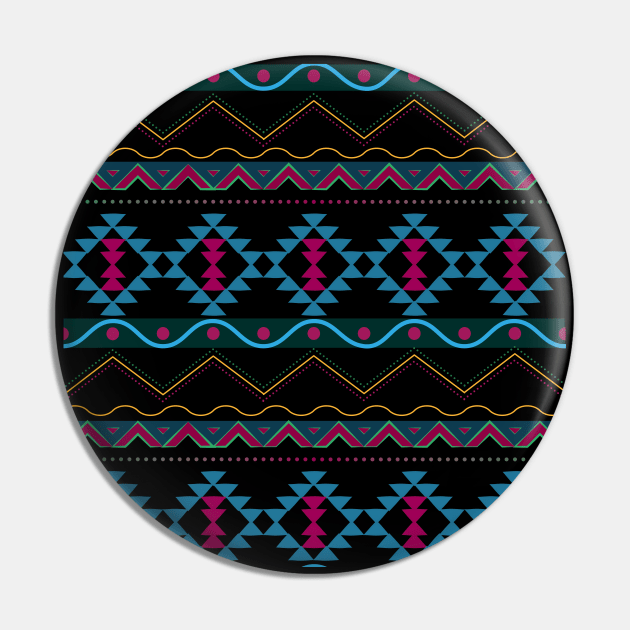 Neon Vintage Pattern Design Pin by JDP Designs