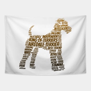 Airedale Terrier Word Art Design Tapestry